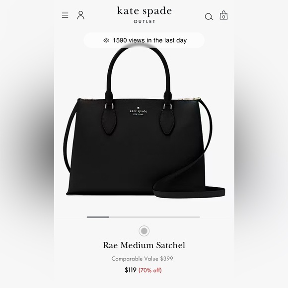Kate Spade Rae Medium Satchel Black - Picture 4 of 7